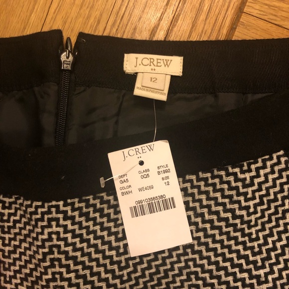 NWT J.crew Black and White Houndstooth Skirt - Picture 2 of 3